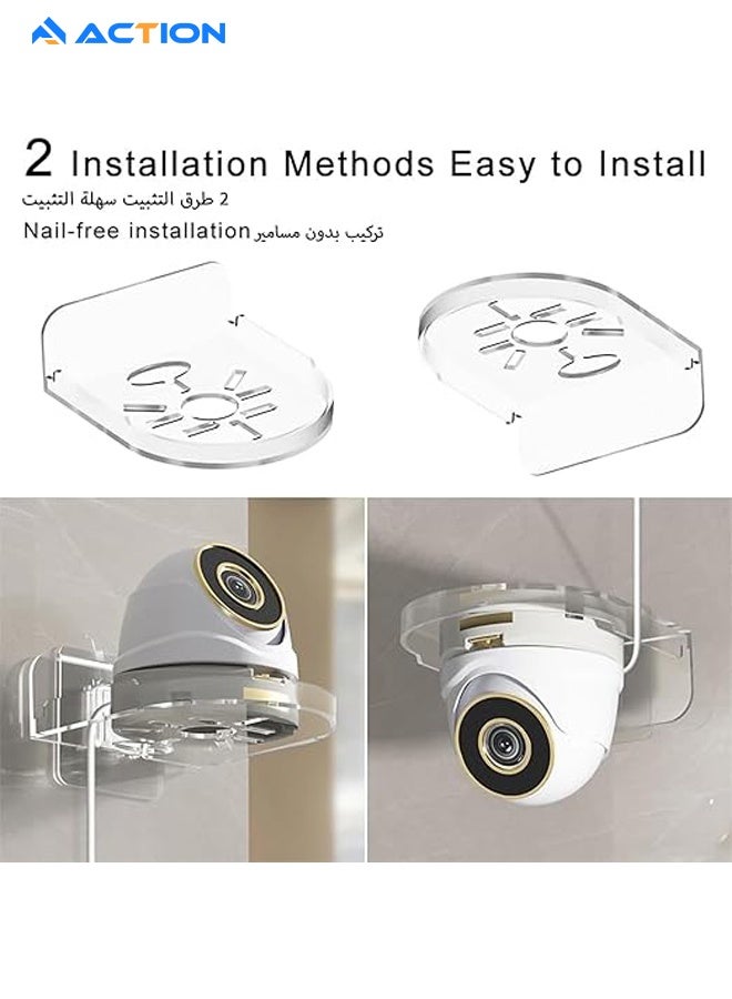 أكشن مجموعة من 3 رفوف كاميرات المراقبة، حامل كاميرا حائط من مادة ABS لشاشات الاطفال ومكبرات الصوت، حامل كاميرات المراقبة العالمي(شفاف) - Image 3